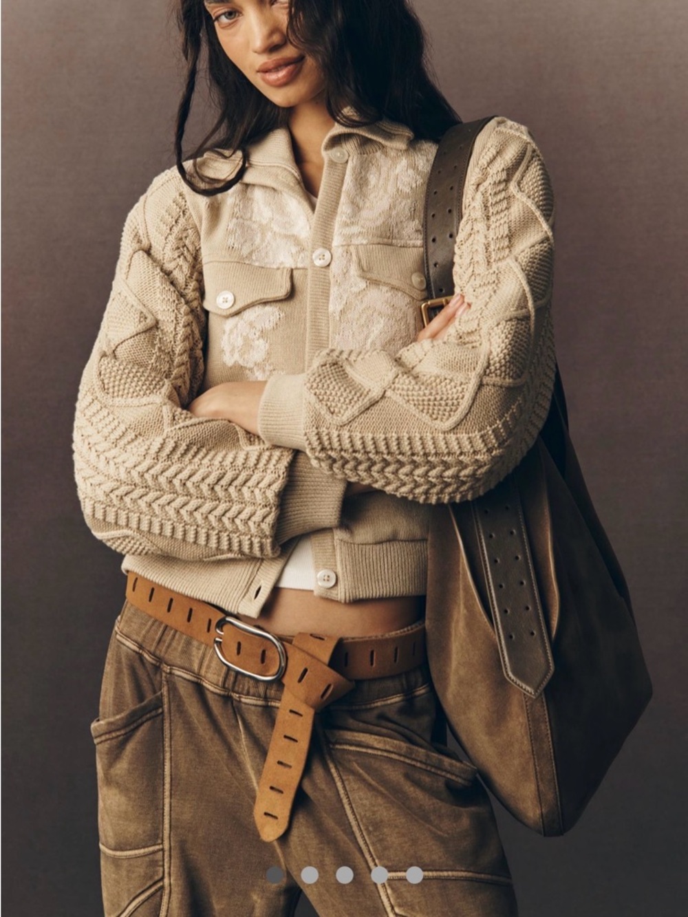 Anthropologie Sweater Knit Trim Jacket